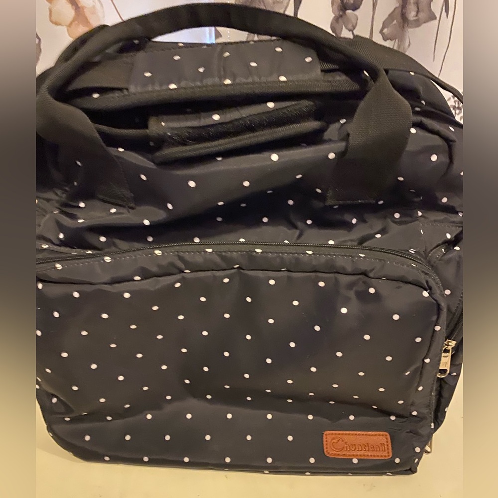 Jujube Blue and White Polka Dot Diaper Bag with Clutch Set